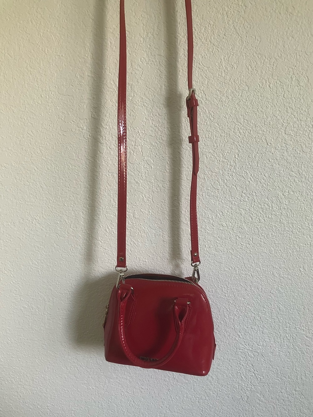 Steve Madden Red Patent Crossbody Satchel